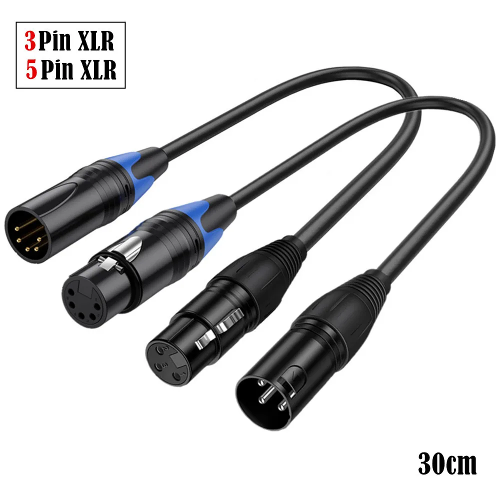 XLR Male 3 Pin к XLR Female 5 Pin & XLR Female 3 P к Male 5 P аудио кабель, для микрофона DMX Stage светильник