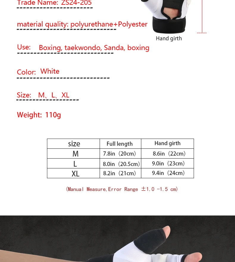High Quality Kick Boxing Gloves MMA Gloves Muay Thai Training Boxer Fight Equipment Half Mitts PU Leather Black Boxing Equipmen