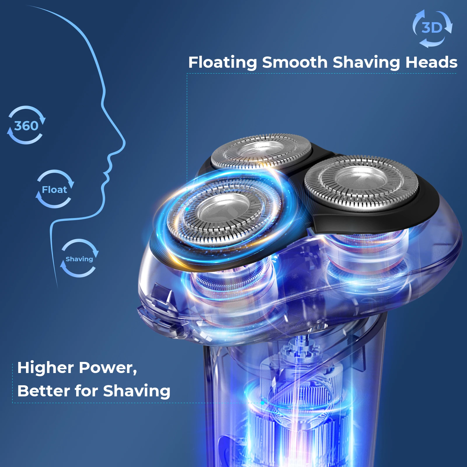 Electric Shaver Electric Razor Rotary Shaver Electrical Rotary Shaver Cordless Shaver Sejoy Electric Shaver for Men 3D Floating Blade Washable Type-C USB Rechargeable Beard Razor Trimmer Machine For Barber