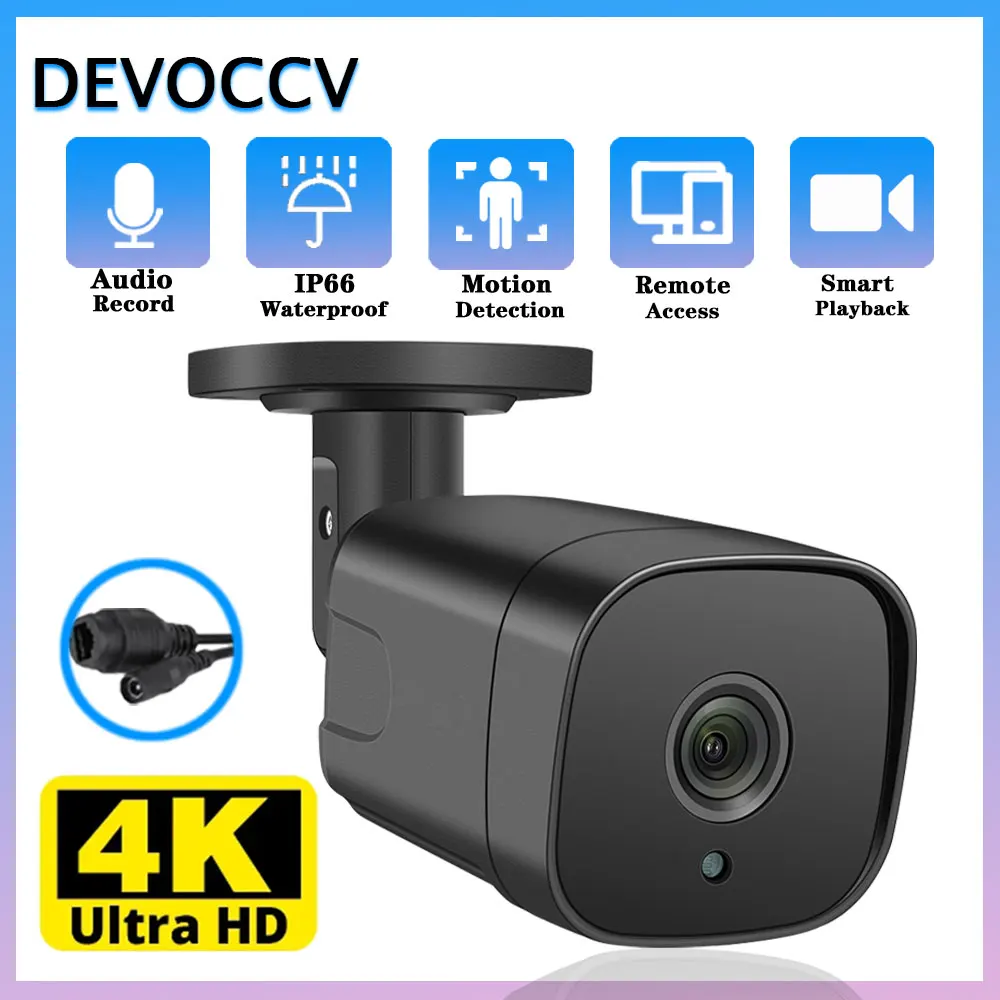 

8MP 4K IP Camera Outdoor Ai Motion Detection H.265 Bullet CCTV Array Night Vision IR 2K POE IP67 Video Security Camera RTSP