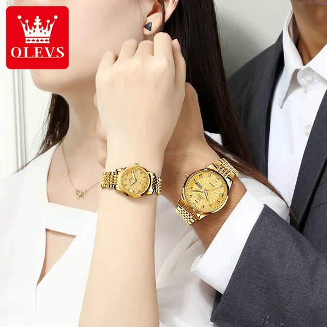 OLEVS Automatic Mechanical Watch for Women Luxury Top Brand Ladies Wristwatch Waterproof Luminous Steel Strap Gold Watches 6630 4