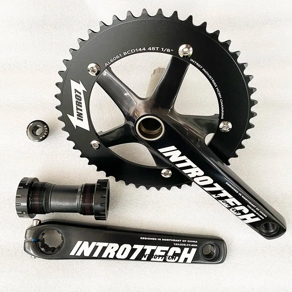 INTRO7TECH Fixie Bike Hollow One-piece Crankset Al-7075-T6 48