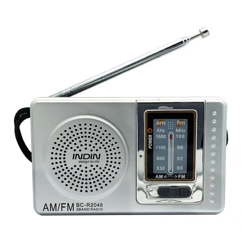 

Great Mini Radio Durable Low Power Consumption Battery Powered Portable AM FM Radio Portable Radio Telescopic Antenna