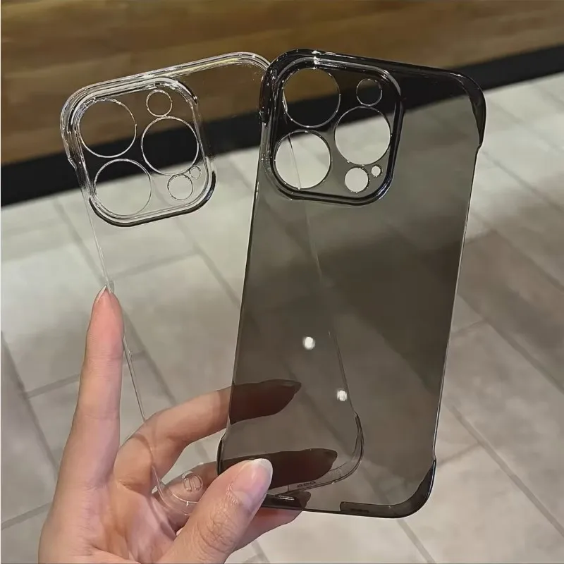 Ultra Thin Transparent Frameless Shockproof Case - Hard Plastic Slim Cover