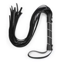 63.5cm Diamond Inlaid Handle Leather Tassels Long Horse Whip Riding Crop Flogger Paddle Slapper Horse Training Dressage Whips 1