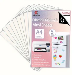 Matte Printable Holographic Magnetic Vinyl Sheets - A4 Size, 5 - Pack (Matte)