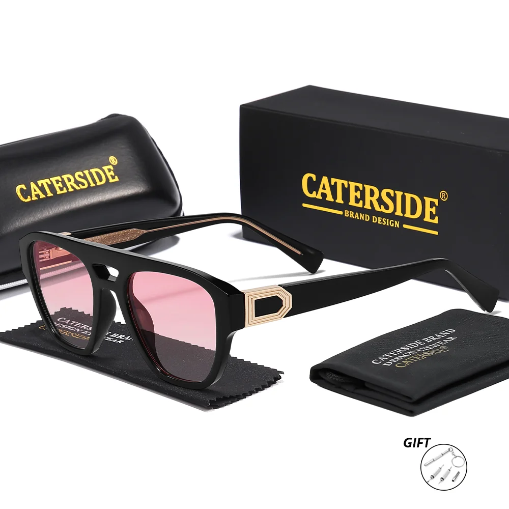CATERSIDE Männer Optische Sonnenbrille Quadratischen Großen Rahmen Flache Top Doppel Brücken Rezept Brillen Outdoor Sport Brillen UV400 – Detail 8