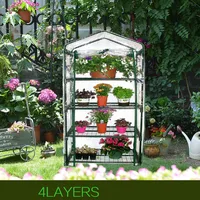 Four Floors Green Household Plant Greenhouse Mini Garden Warm Room PVC Garden Warm Room 155x69x49CM No Frame 3
