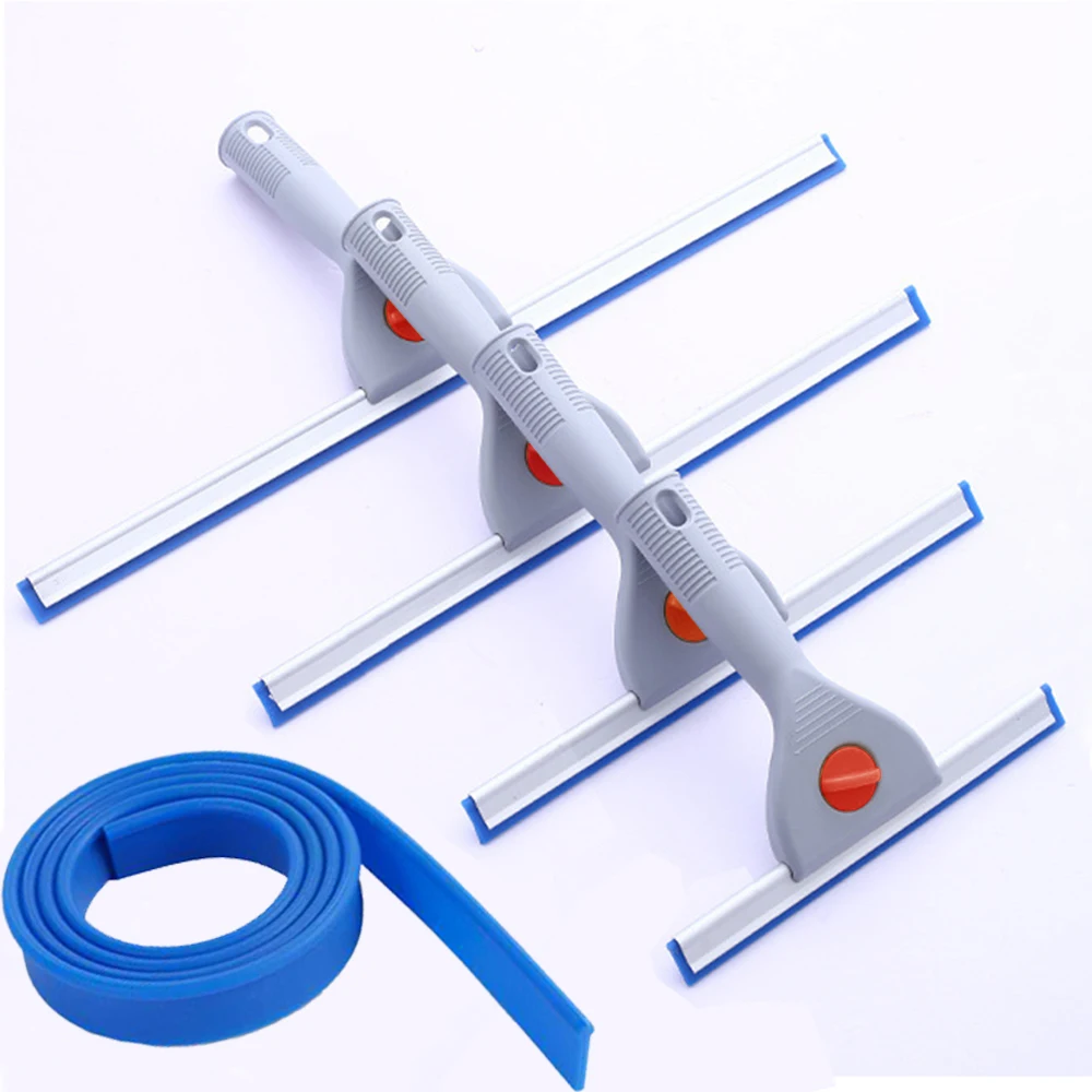 Window Squeegee Home Stainless Steel Non Slip Window Squeegee Wet Room Glass Wiper With Blade Household Cleaning Accessories 15/25/35/45cm B51B