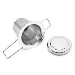 Premium Stainless Steel Mesh Tea Infuser with Lid - Reusable Cup Strainer & Spice Filter (Per Set)