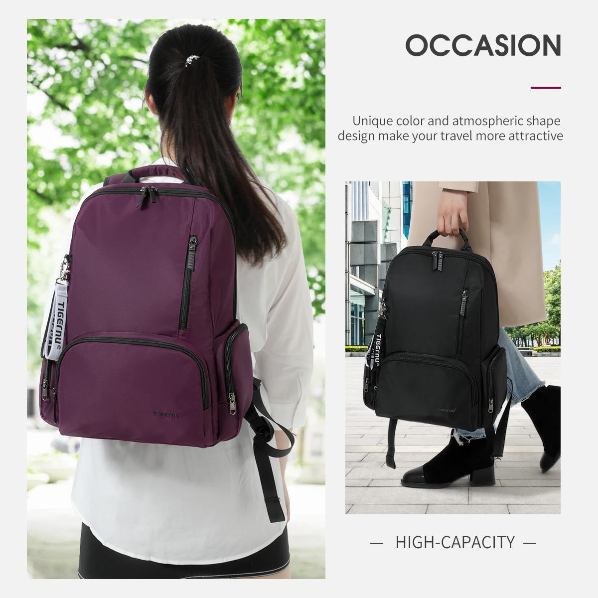 Tigernu New Women Casual Backpacks Outdoor traveling Multi Pockets Laptop Bags Daily Leisure Bags Splashproof School Mochila 6