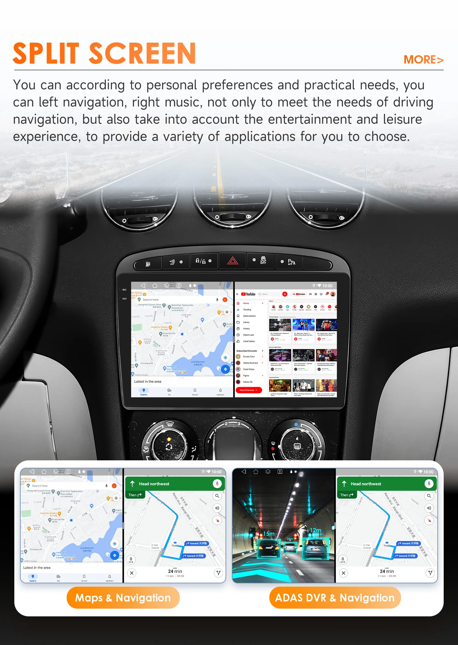 Autoradio-Multimedia-Player für Peugeot 308 308SW 408 RCZ Autoradio GPS Carplay 4G WIFI DSP 9" RDS 2din von Snapdragon 6115 – Detail 38