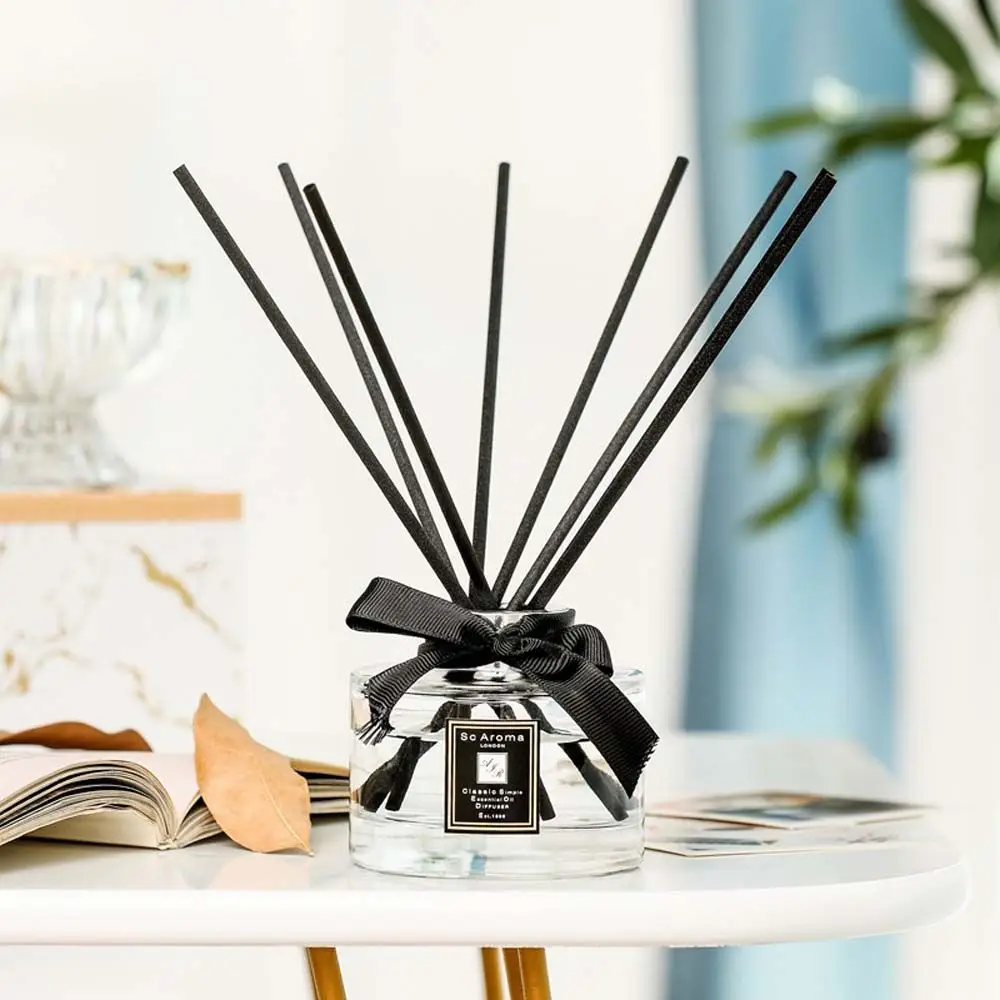 Black Rattan Reed Diffuser Sticks Replacement Fiber Essential Oil 20cm 3mm