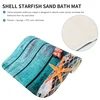 A57M-Beach Seashells Starfish Sand Bath Mat Holidays Summer Bathroom Carpet Rug Non-Slip 3 Piece Toilet Mat Set Starfish Floor 6