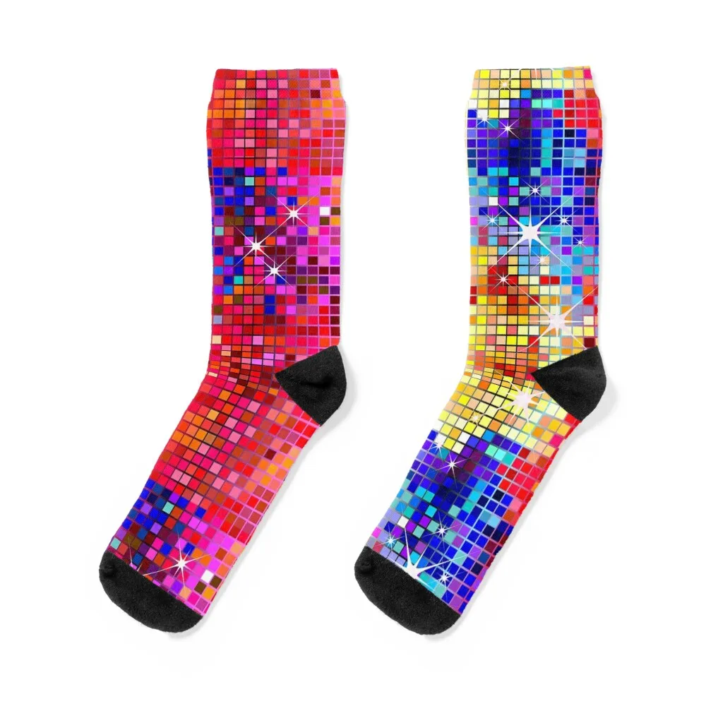 

Image of Metallic Colorful Sequins Look-Disco Ball Image GlitterPattern Socks Men's winter gifts Non-slip Socks Male Women's