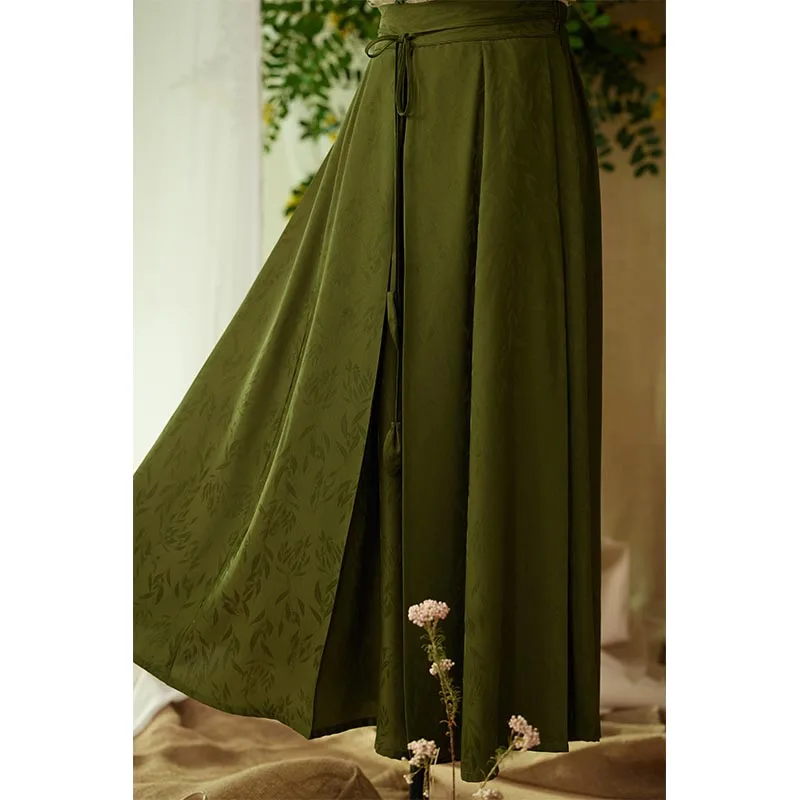Original Song-made Three-fold Culottes Daily Commuter Hanfu Dress Women's Summer Style Han Element Wide-leg Pants