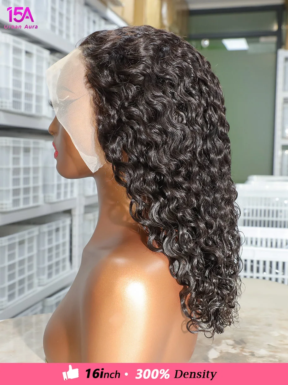 Parrucche per capelli umani al 100% 13x4 bagnate e ondulate grezze vietnamite super doppie disegnate 5x5 parrucche frontali trasparenti con onda d'acqua 250 densità 300 - immagine 3