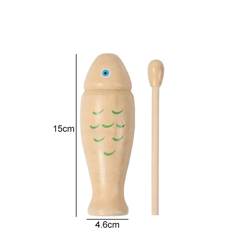 Wooden Fish Orff Percussion Instrument Music Equipment Single Sound Tube Two Tone WoodBlocker Easy to Use Beginners Rhythm TMZ