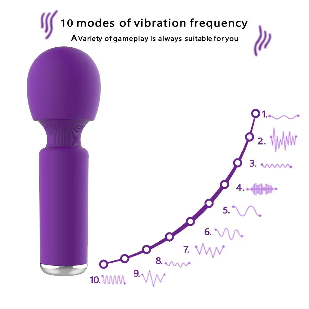 10 Speed Vibrator Magic Wand Female Clitoris Stimulator Masturbator USB Magnetic Charging AV Stick Sex Toys Woman Adult Toy