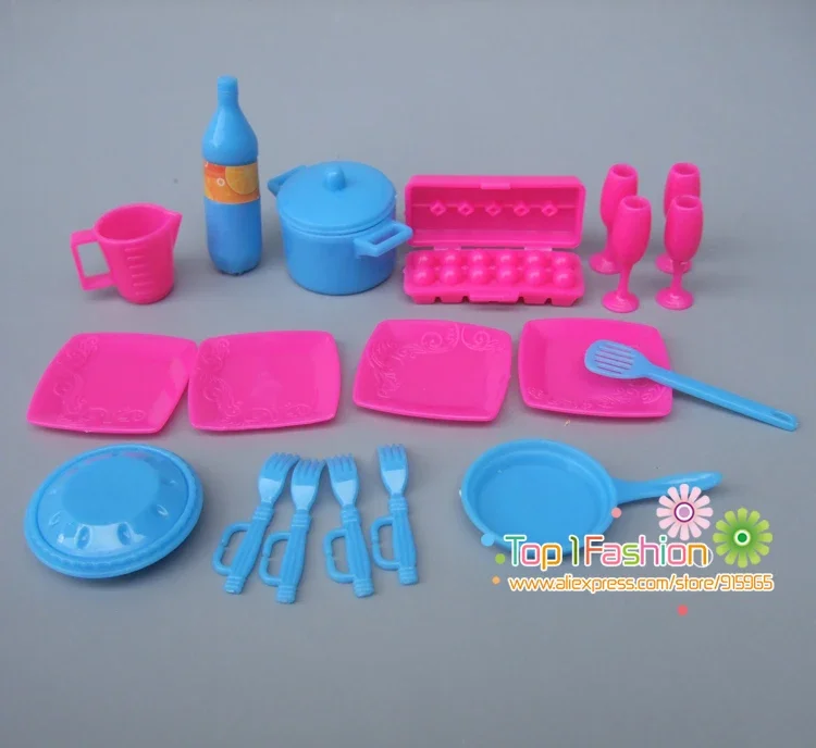 New Kitchen Tableware Doll Accessories For Barbie Dolls / for Monster Hight Dolls Toys Girls Baby Play House Toys