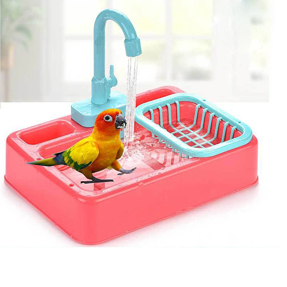 

Parrot Automatic Bath Box Bird Shower Basin Faucet Bathing Tub Bathtub for Birds Bird Bird Parakeet Toys