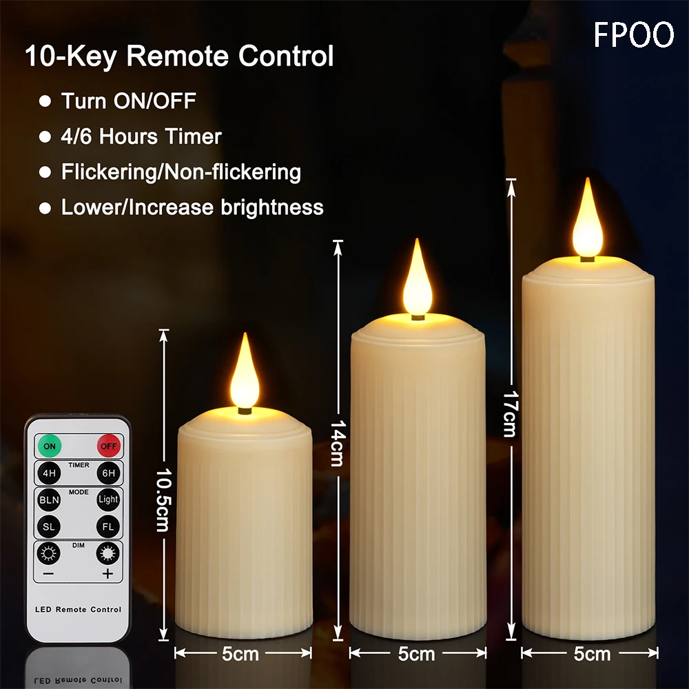 Bougie a LED rechargeable ou télécommande et flamme vacillante