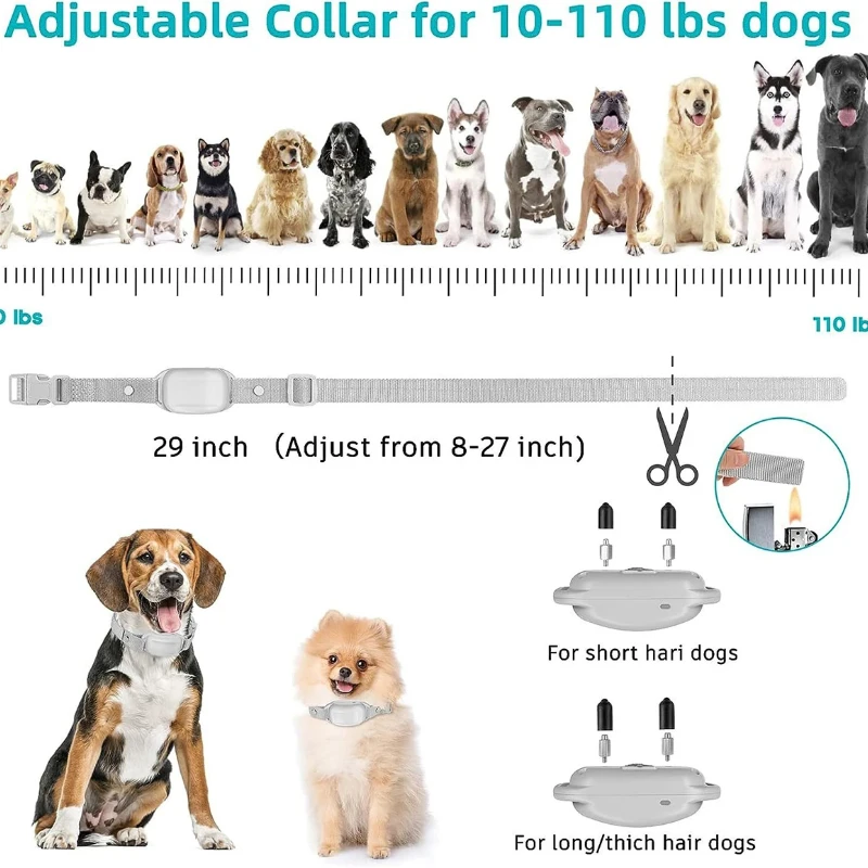 Dog Training Collar with Remote 1000Ft Electric Shock Bark Stopper Device for for Small Dogs 5-110lbs & Medium Dogs Waterproof