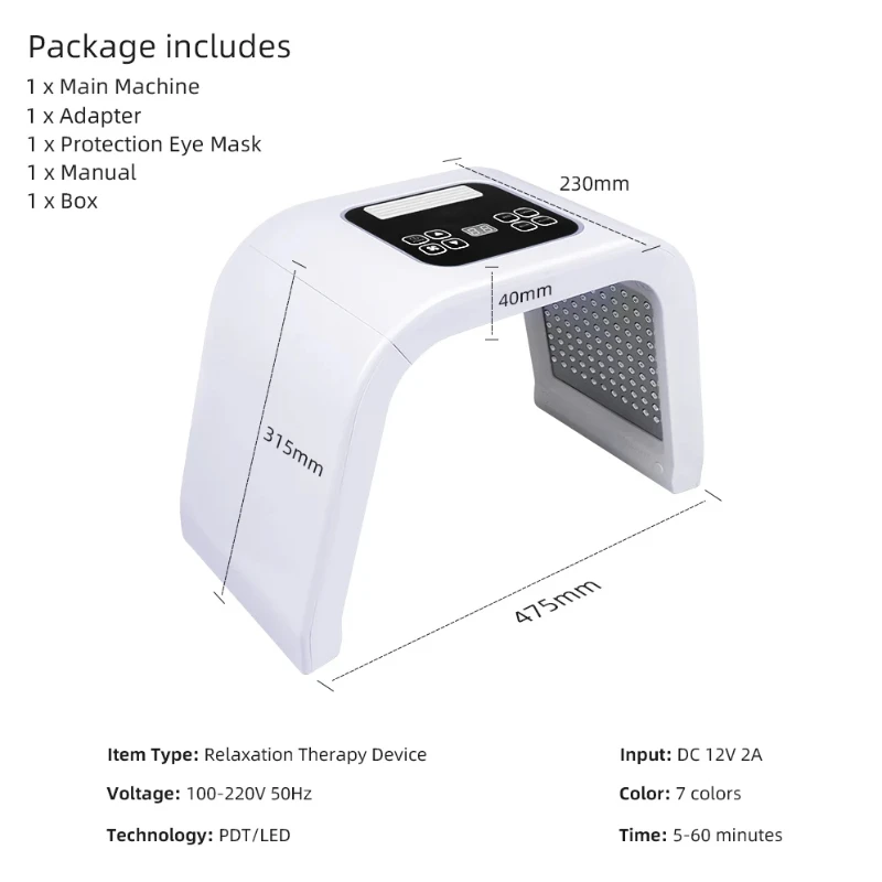 LED Photon Machine Therapy Face&Body Mask Machine Skin Care Anti-wrinkle 7 Color Salon Home Use