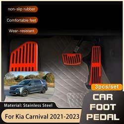 Car Pedals Pad For Kia Grand Carnival KA4 2021 2022 2023 Accelerator Fuel Brake Footrest Non-slip Pedal Cover Parts Accessories