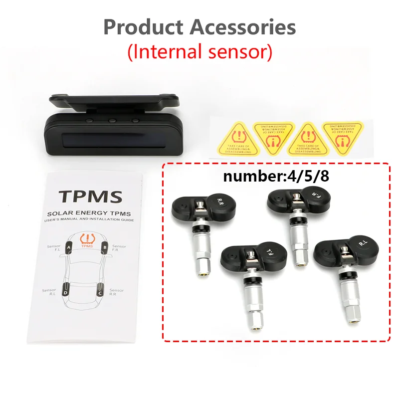نظام مراقبة ضغط الإطارات TPMS للسيارة، شاشة LCD، س...