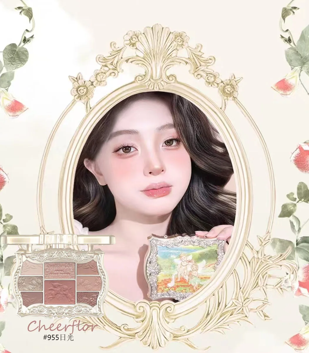 Description Picture 6 of itemCheerflor Little Angel Eyeshadow Palette 6 Color Embossed Matte Pearl Glitter Retro Eye Shadow Daily Makeup Cosmetics