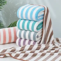 high-quality Stripe Microfiber Towel Bathroom Set Super Absorbent Soft Bath Towels Large Size for Women Shower Wrap Sport Towel 4