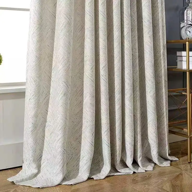 Light luxury chenille blackout curtains, simple modern study room, bedroom bay window, living room floor-to-ceiling window 5