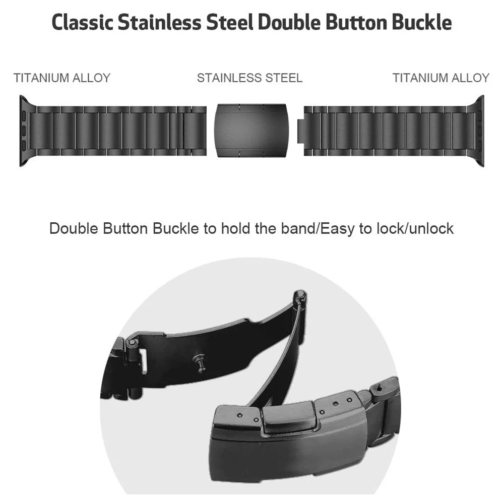 Titanium Metal Strap For Apple Watch Band Ultra 49mm 45mm 41mm 44mm 40mm 42mm 38mm Quick Release Wristband iWatch 9 8 7 6 5 3 SE