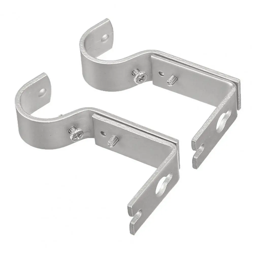 Durable Strong Load-bearing Stable Window Drapes Pole Hanging Hook Bracket Rounded Edge Curtain Rod Holder Home Supplies