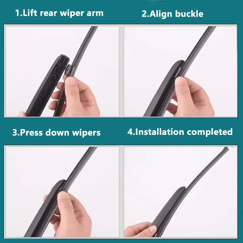 Car Wiper Blade Rear Back Window Windshield Wipers Arm & Blade Kit For Audi Q5 2008 2009 2010 2011 2012 2013 2014 8R0955407 6