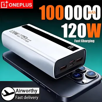 Oneplus 1000000mAh Power Bank di grande capacità Display digitale Mobile Power Bank 120w Caricatore portatile con display a LED a ricarica rapida