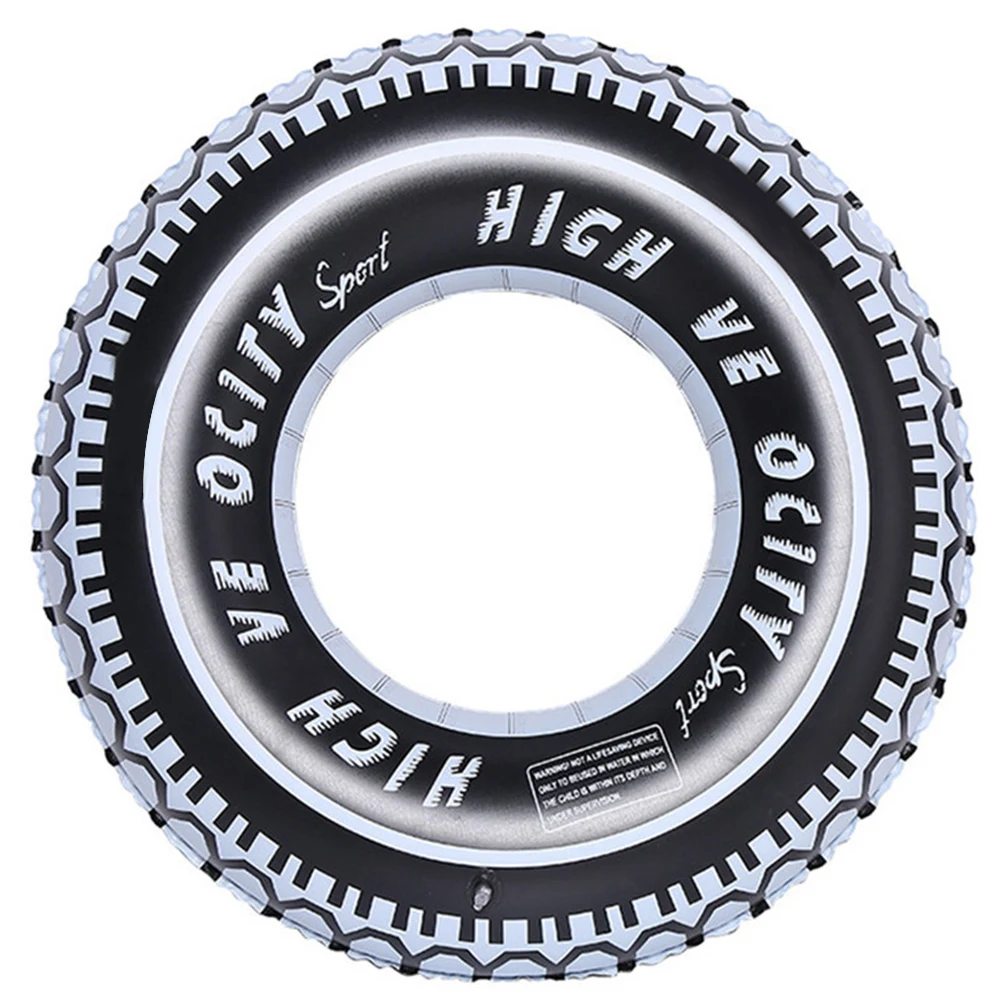 Tire Pattern Pool Floating Rings Leakproof Inflatable Swim Ring Swim Float Tube Thickened Pool Rings for Summer Pool Party