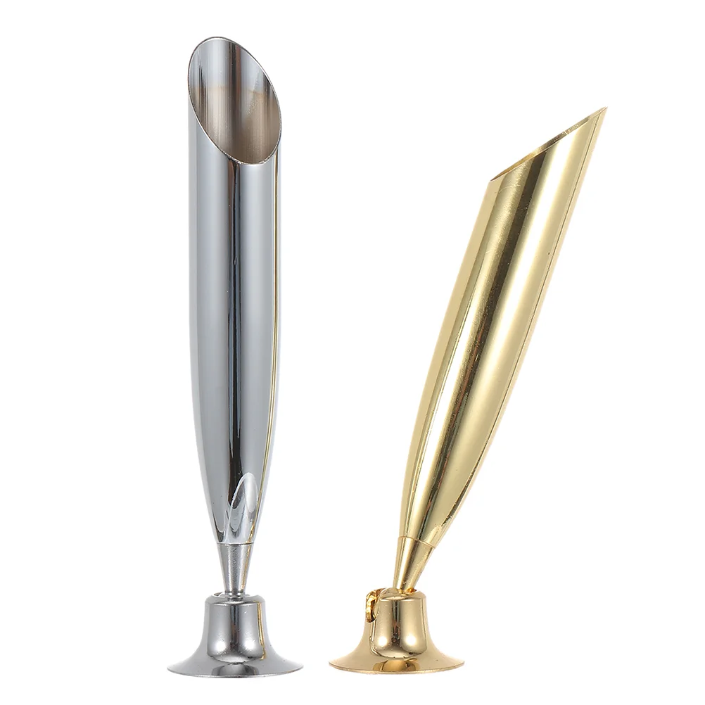 Stainless Steel Pen Holder Single Pen Holder Pen Stand Desk Pen Holder Base Metal Ballpoint Pen Attached Base Stand Desk