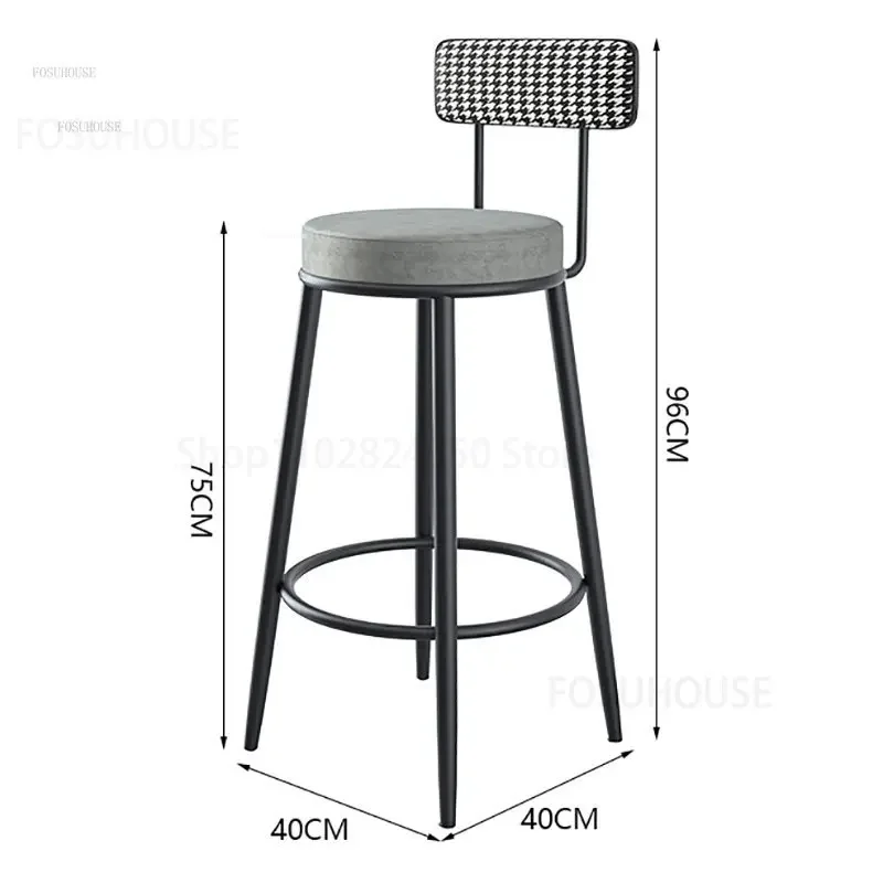 Luxury Light Bar Chairs Iron Home Bar Stools For Kitchen Furniture Front Desk High Chair Chaises Salle Manger Furniture