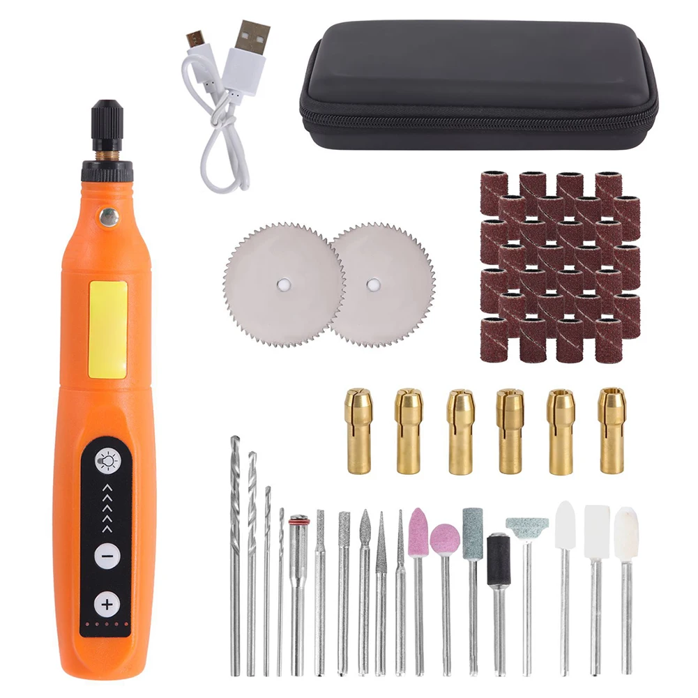 

Small Grinder USB Cordless Drill Engraving Rotary Tool 5 Speed Adjust With LED For Power Tool Accessories