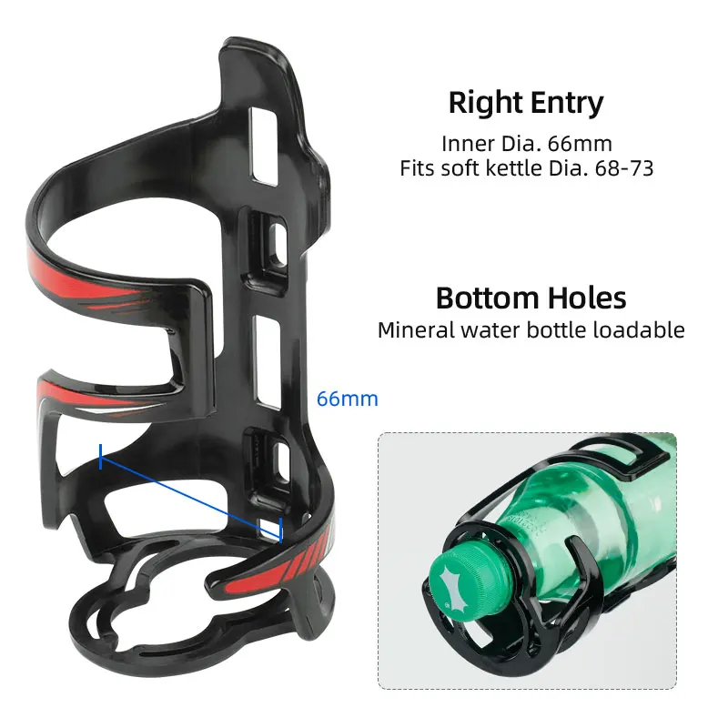 Deemount BKG-008 Bicycle Bottle Cage 65mm Mold-in MTB Road Cycling Sports Polycarbonate Water Bottle Holder Carrier Rack bicycle water bottle cage bicycle bottle holder water bottle holder