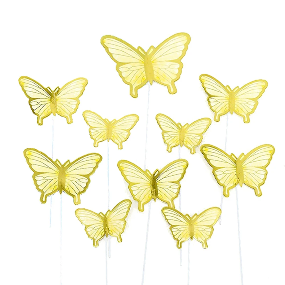 Purple Pink Butterfly Cake Topper - Elegant Birthday & Wedding Decoration
