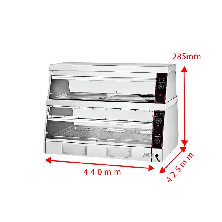 Restaurant Equipment For Sale Large Stainless Steel Food Warmer Vertical Food Display Warmer Display Hot Showcase