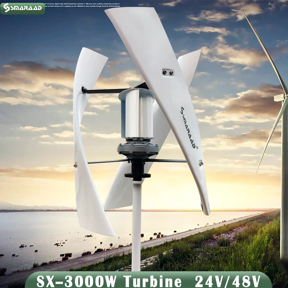 Revolutionary 3KW 12V 24V 48V Vertical Axis Maglev Wind Turbine