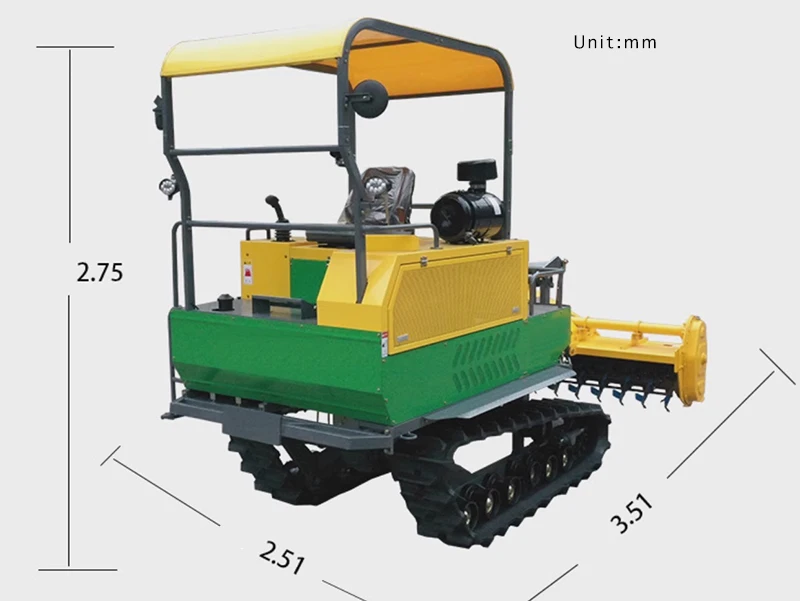 Diesel cultivator agricultural cultivator rotary tiller large paddy field flood and drought dual-purpose crawler tractor