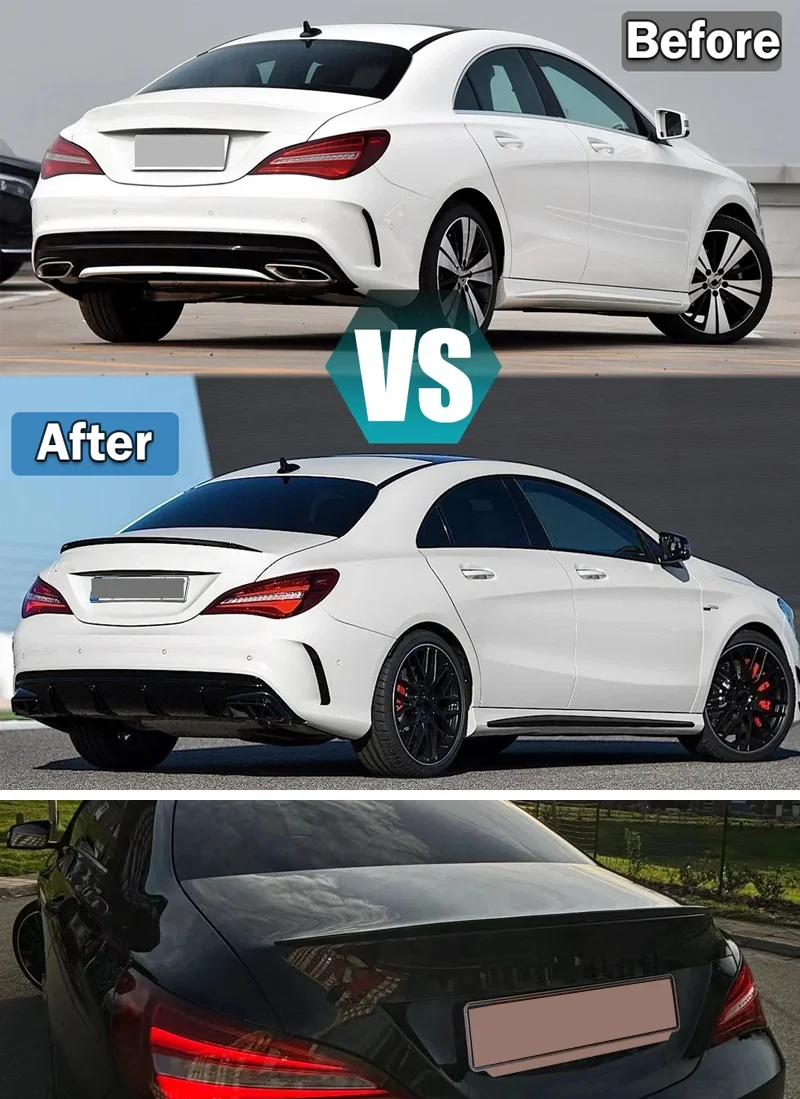 Hinten Flügel Spoiler Für Mercedes Benz CLA Klasse C117 C118 CLA200 CLA260 CLA45 AMG 2013-2023 Auto Hinten stamm Boot Lip Spoiler Flügel – Detail 4