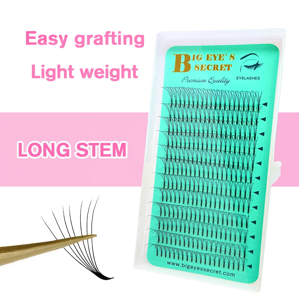 

Готовые вееры с длинным стержнем, русский объемный веер, Премиум пушистые накладные ресницы, принадлежности для наращивания, лоток для завитых ресниц C/D