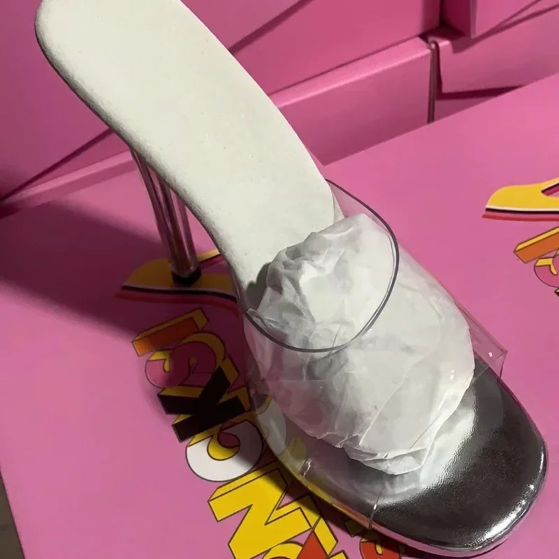 Bikini Competition Shoes Transparent High Heels International Bodybuilding Model Competition Standard Shoes 12cm Heel Slippers 6