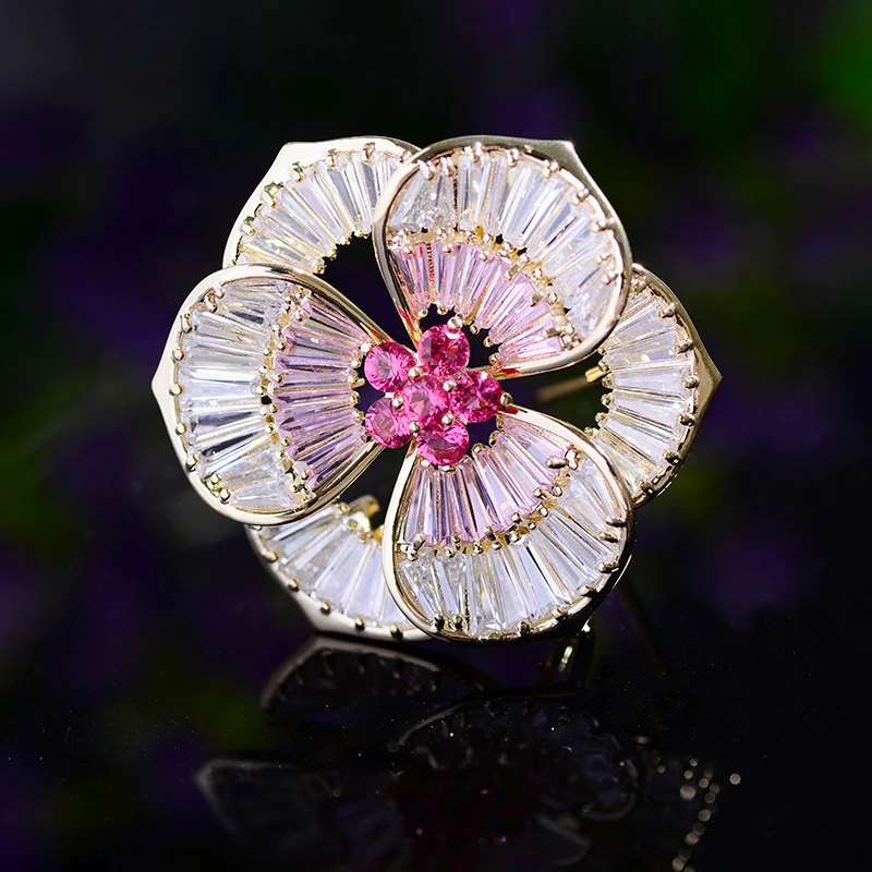 MASU エムエーエスユー　BIJOUX BROOCH(BLUE)　ビジュー Luxury Design Blue Crystal Bouquet Brooches For Women